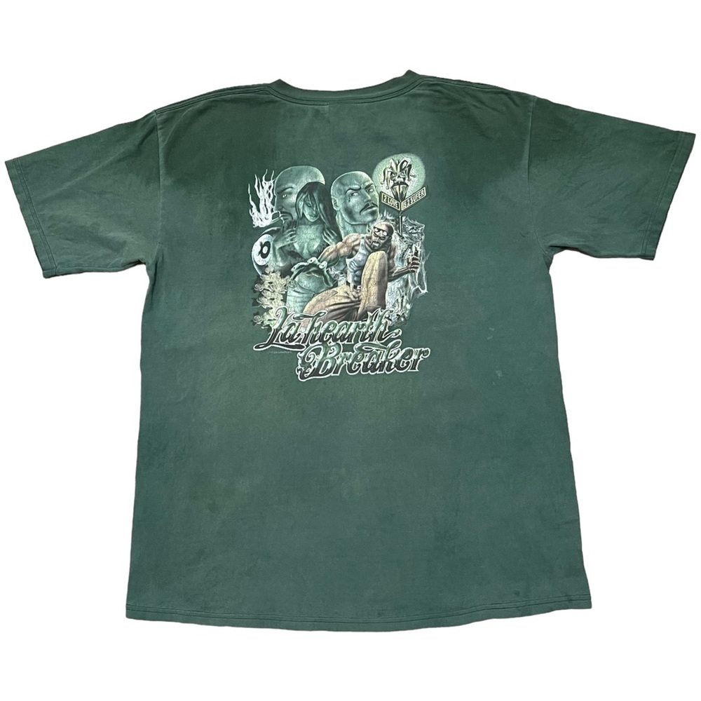Vintage CGH Graphics La Hearth Breaker Green T-Shirt Size Medium-Large AS IS